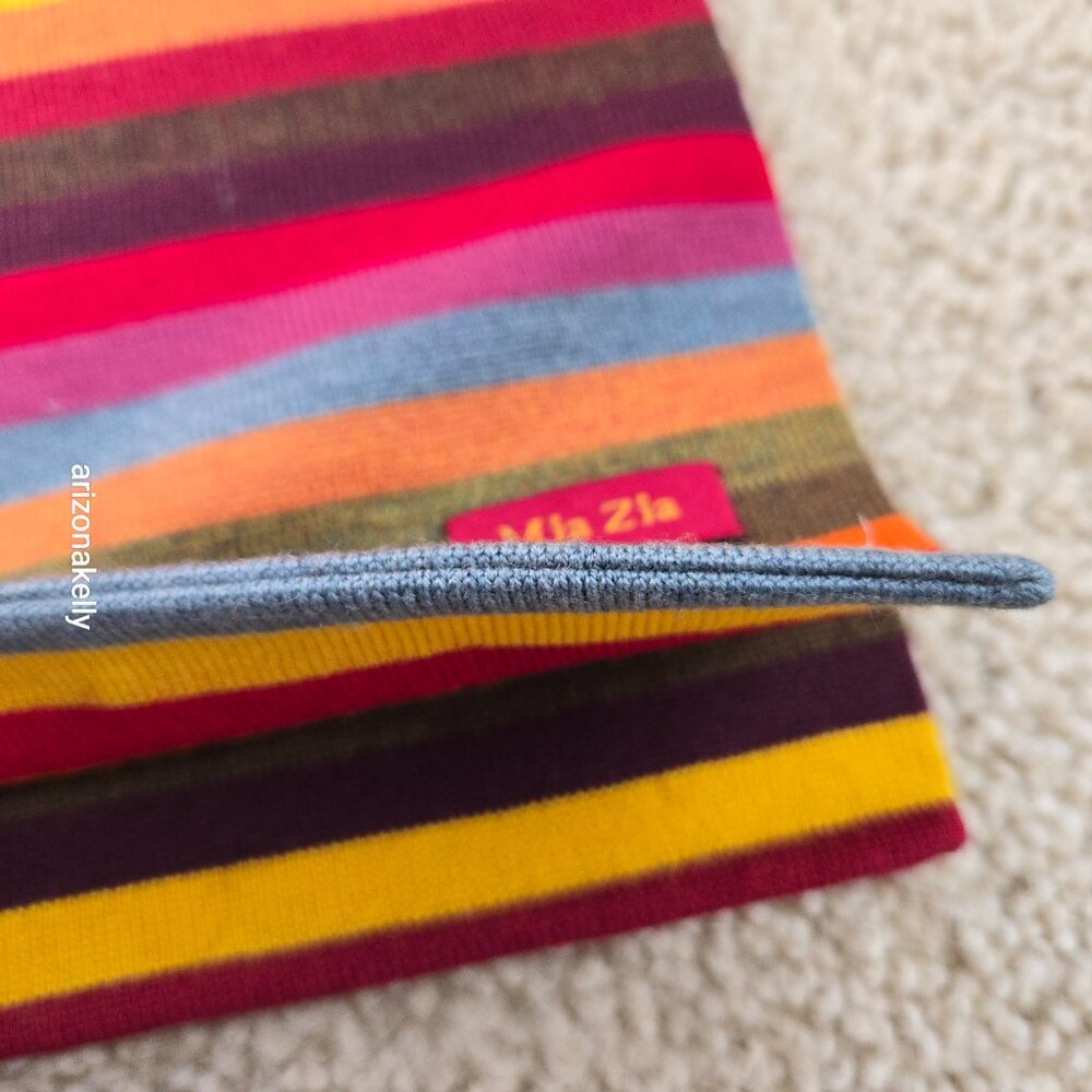 NWOT Mia Zia Merino Knit Stripe Scarf Belguim - Picture 3 of 11